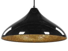 Beliani Závesná kovová lampa čierna ISKAR
