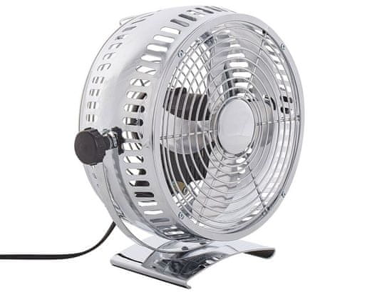 Beliani Stolný ventilátor 24 cm strieborný RIBBLE