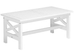 Beliani Stôl z agátového dreva 100 x 55 cm biely BALTIC II