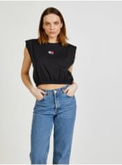 Tommy Jeans Čierne dámske cropped tričko Tommy Jeans S