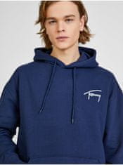 Tommy Jeans Tmavomodrá pánska mikina s kapucou Tommy Jeans L