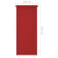 Vidaxl Vonkajšia zatemňovacia roleta 100x230 cm červená