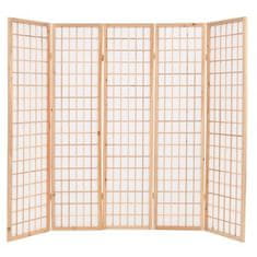 Vidaxl vidaXL Skladací paraván s 5 panelmi, japonský štýl 200x170cm, prírodný