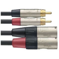 Stagg NTC3CMXMR Dvojitý kábel, RCA/XLR (m/m), 3 m