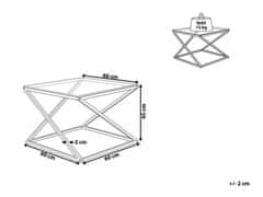 Beliani Konferenčný stolík so sklenenou doskou strieborný BEVERLY