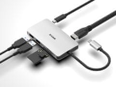 D-LINK USB-C Hub 6v1, HDMI, PD, čítačka kariet