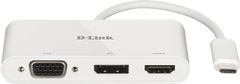 D-LINK USB-C Hub 3v1, HDMI, VGA, DisplayPort