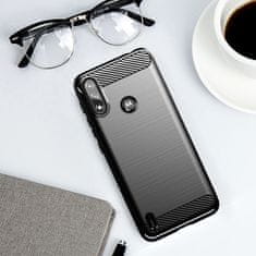 MG Carbon Case Flexible silikónový kryt na Motorola Moto E7i Power, čierny