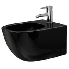 REA Carlo Mini, závesný bidet, čierna lesklá, REA-C6380