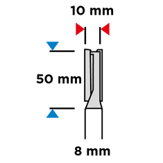 Graphite GRAPHITE Frézka na drevo dvojbritá dlhá, HM, 10 x 50 mm, stopka 8 mm