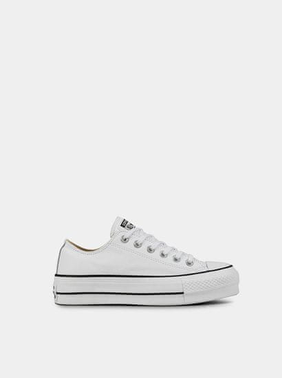 Converse Converse biele kožené tenisky na platforme Chuck Taylor All Star Lift