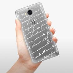 iSaprio Silikónové puzdro - Handwriting 01 - white pre Huawei Y5 2017/Huawei Y6 2017