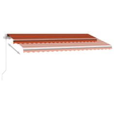 Petromila vidaXL Ručne zaťahovacia markíza s LED 450x300 cm oranžovo-hnedá