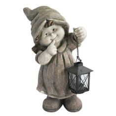 MAGIC HOME Dievča s lampášom, magnesia, 24x16x39 cm