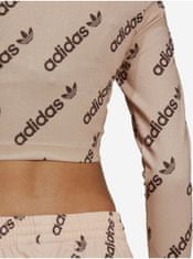 Adidas Béžové dámske vzorované crop tričko adidas Originals L