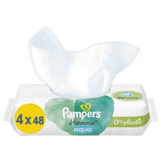 Pampers Harmónia Aqua vlhčené obrúsky Plastic Free 4x48ks