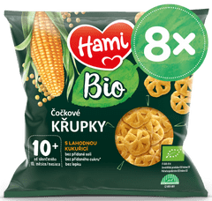 Hami BIO šošovkové chrumky s lahodnou kukuricou 8x20 g