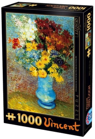 D-Toys Puzzle Kvety v modrej váze 1000 dielikov