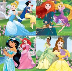 EDUCA Puzzle Disney princeznej 4v1 (12,16,20,25 dielikov)