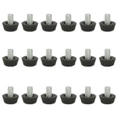 Vidaxl 315594 Adjustable Furniture Feet M8 18 pcs Black