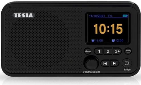 rádioprijímač tesla dab75 Bluetooth lcd displej dab fm tuner pre počúvanie rozhlasu vstavané repráčiky slúchadlový výstup napájanie z elektrickej siete