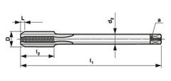 Závitník strojný M4 DIN376/3510 HSS ISO2 Tin 