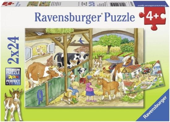 Ravensburger Puzzle Deň na farme 2x24 dielikov