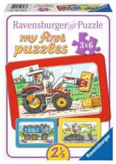 Ravensburger Moje prvé puzzle Stavebné stroje 3x6 dielikov