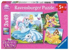 Ravensburger Puzzle Disney princeznej a ich maznáčikovia 3x49 dielikov