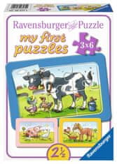 Ravensburger Moje prvé puzzle Zvierací kamaráti 3x6 dielikov