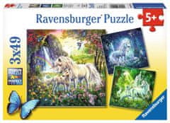 Ravensburger Puzzle Nádherní jednorožci 3x49 dielikov
