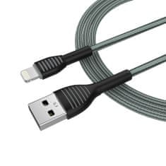 ColorWay Kábel USB Apple Lightning (braided cloth) 3.0A 1m - gray