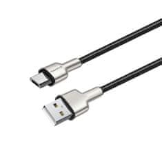 ColorWay Kábel USB MicroUSB (head metal) 2.4A 1m - black