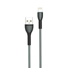 ColorWay Kábel USB Apple Lightning (braided cloth) 3.0A 1m - gray