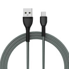 ColorWay Kábel USB MicroUSB (braided cloth) 3A 1m - gray