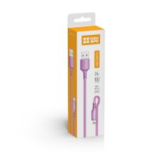 ColorWay Kábel USB Apple Lightning (soft silicone) 2.4A 1m - purple