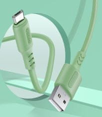 ColorWay Kábel USB MicroUSB (soft silicone) 2.4A 1m - green