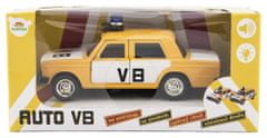 Teddies Policajné auto VB kov/plast 11,5 cm na spätné natiahnutie na batérie so zvukom