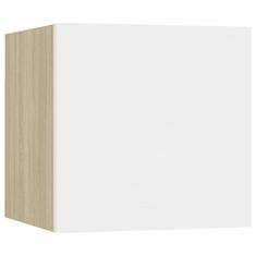 Petromila vidaXL Nočné stolíky 2 ks biele a dub sonoma 30,5x30x30 cm drevotrieska