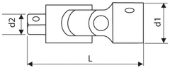 Tona Expert Kardan 1/2" 70 mm univerzálny E117264