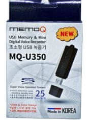 Esonic MQ-U350 Hlasom aktivovaný digitálny zvukový špionážny rekordé - 8 GB - 288 hodín - 25-dňová batéria