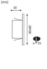 Paulmann PAULMANN LED vstavané svietidlo do steny Edge Quadro hranaté 80x5mm 1,2W 230V 2700K biela mat 93093