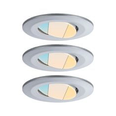 Paulmann PAULMANN HomeSpa LED vstavané svietidlo Calla 3ks sada výklopné IP65 90mm 30 ° 3x5W 230V CCT matný chróm 93095