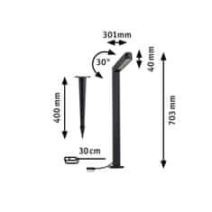 Paulmann PAULMANN Plug a Shine LED stojacie svietidlo Ito vertikálna orientácia IP65 3000K 6W antracit 94547