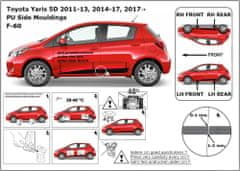 Rider Ochranné lišty bočných dverí, Toyota Yaris III, 2011-2016, 5 dvér.