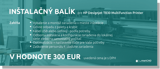 Hewlett Packard Inštalačný balík pre HP DesignJet T830 Multifunction Printer