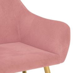 Vidaxl Jedálenské stoličky 2 ks ružové zamatové