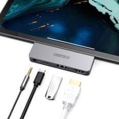 Choetech HUB adaptér pre Apple iPad Pro USB-C 60W PD, čierny