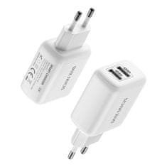 Dux Ducis C10 sieťová nabíjačka 2x USB 2.4A 12W, biela