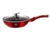 Panvica WOK s pokrievkou s mramorovým povrchom 28 cm Burgundy Metallic Line